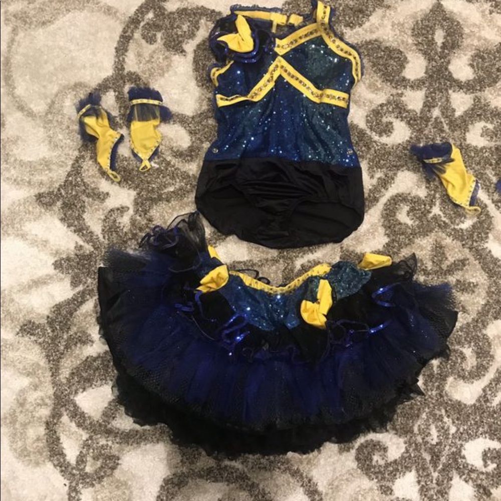 Blue, yellow and black dnace costume